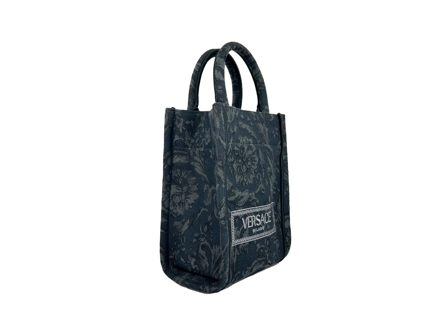 Athena Barocco Mini Top Handle Tote Crossbody Bag Black