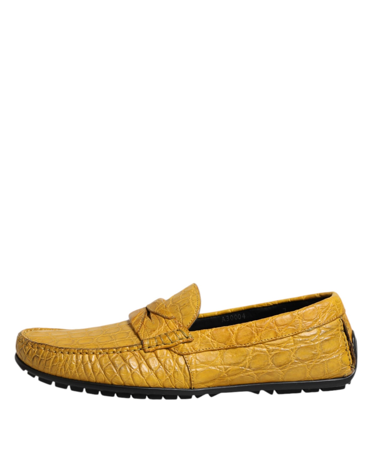 Yellow Exotic Leather Loafers Slip On Shoes