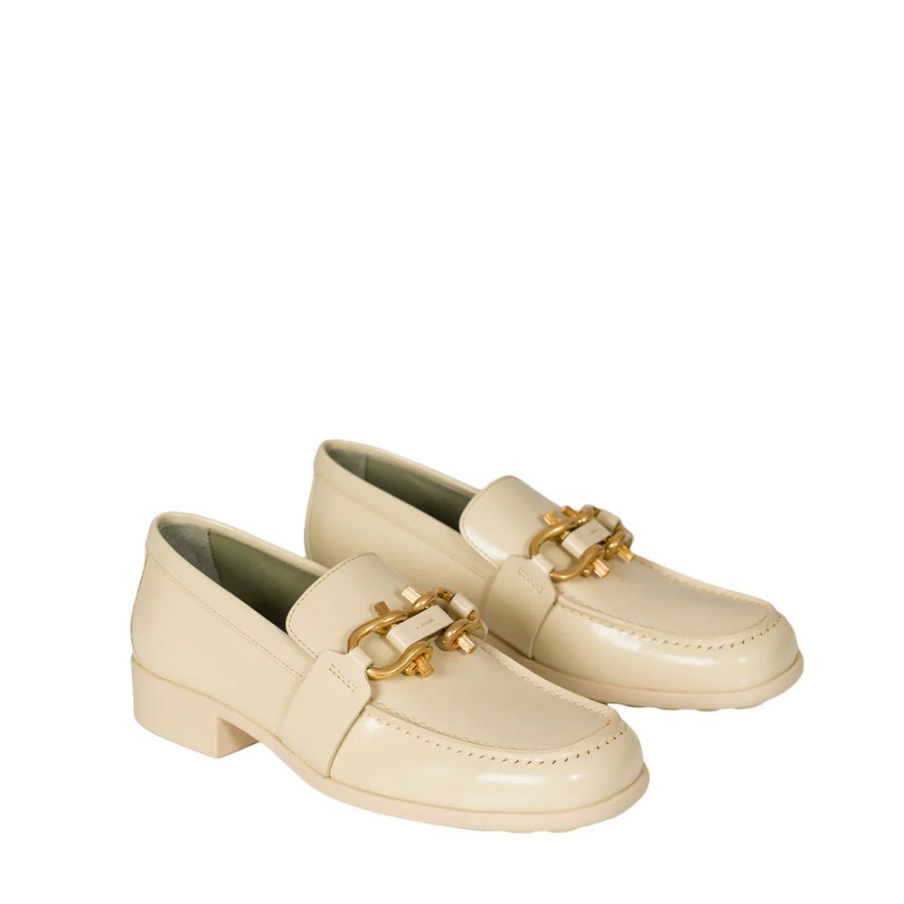 White Calfskin Slip-On Loafers