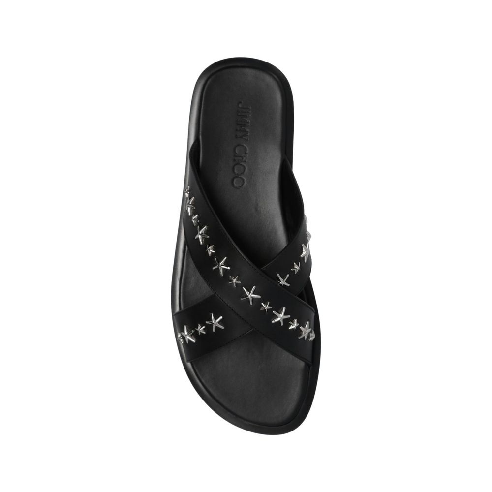 Black Calfskin Sandals