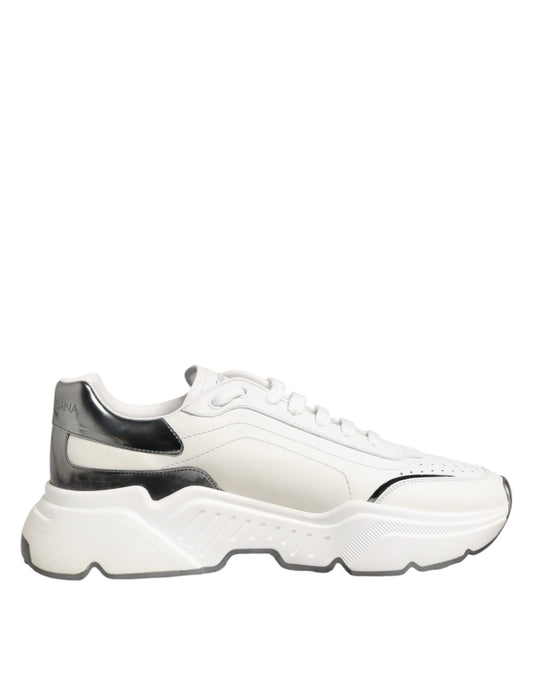 White Silver DAYMASTER Leather Sneakers Shoes