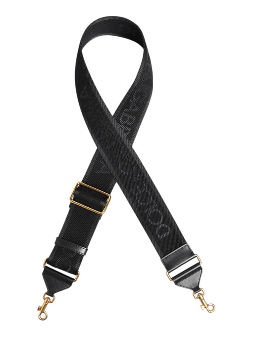 Black Solid Viscose Bag Shoulder Strap