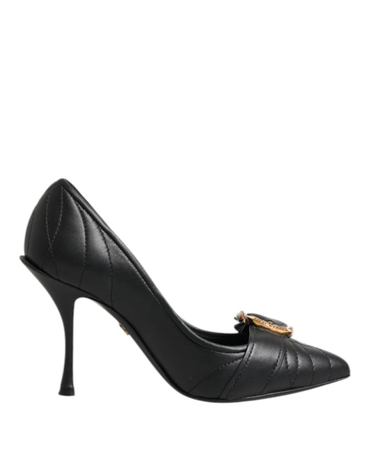Black Devotion Leather Heels Pumps Shoes