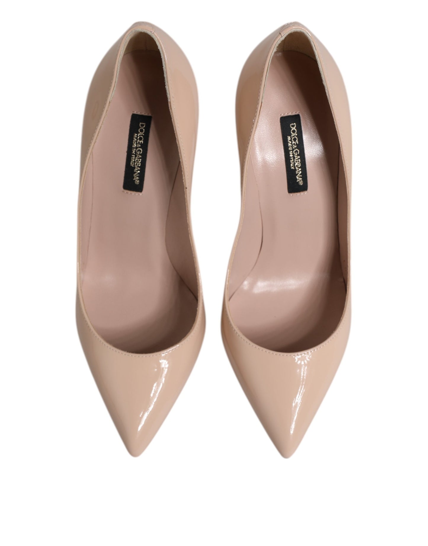 Beige Patent Leather Stiletto Heel Pumps Shoes