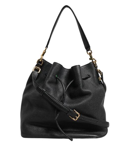 Black Leather Shoulder Crossbody Bucket Women Borse Bag