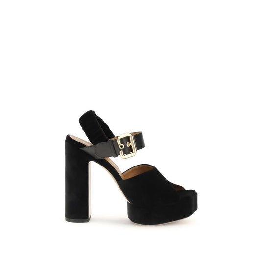 Black Calf Leather Bos Taurus Platform Pumps