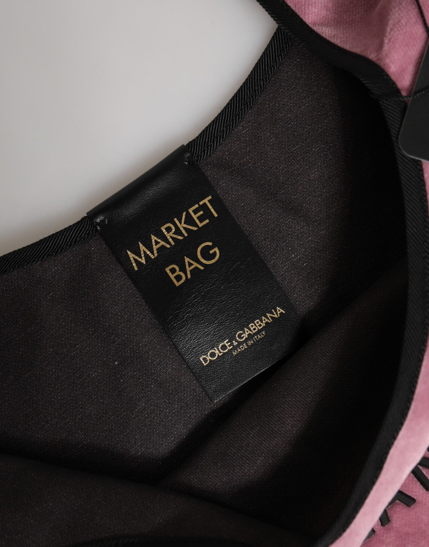 Pink Cotton Velvet DG MILANO Shoulder Shopping Borse Bag