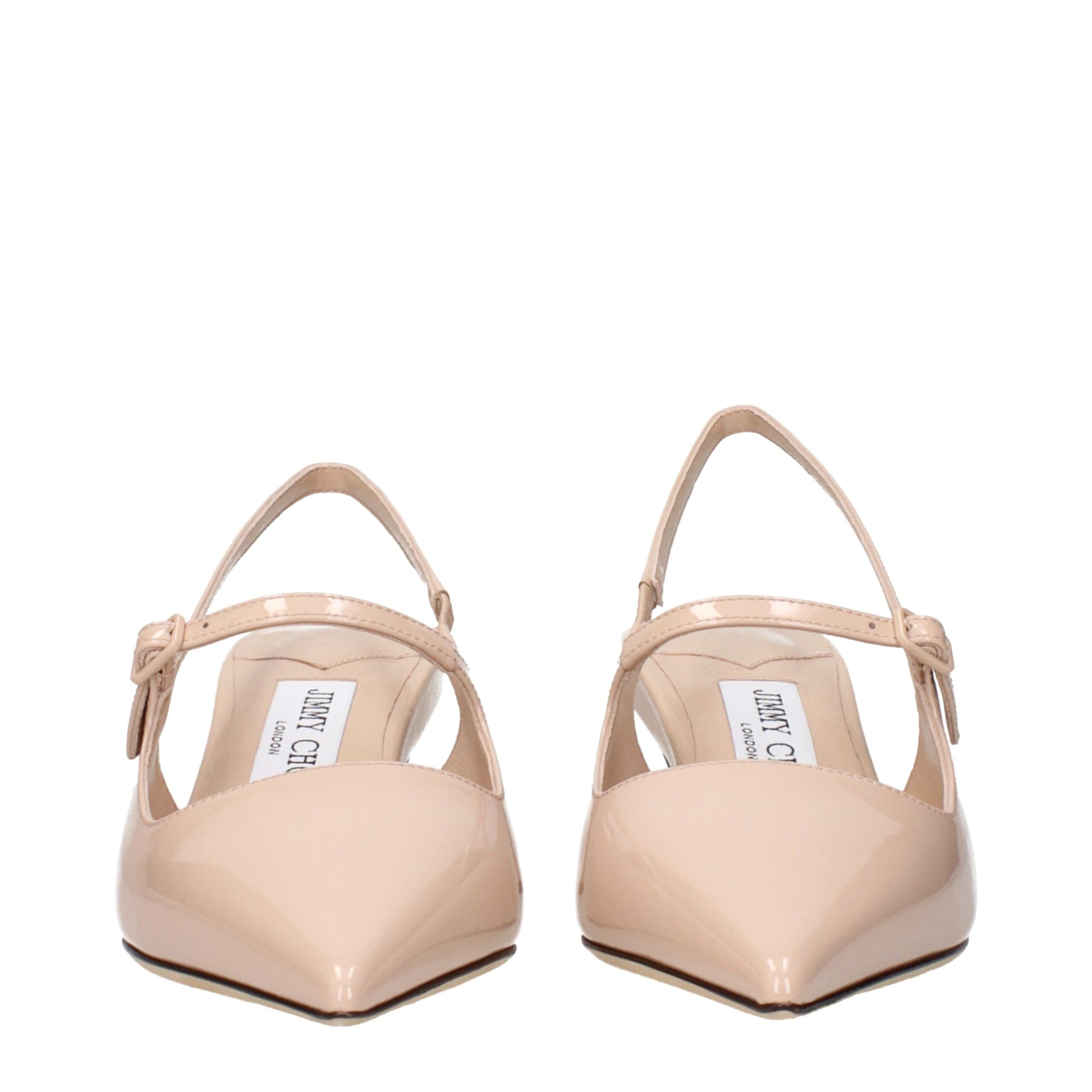 Pink Leather Mid Heel Pumps