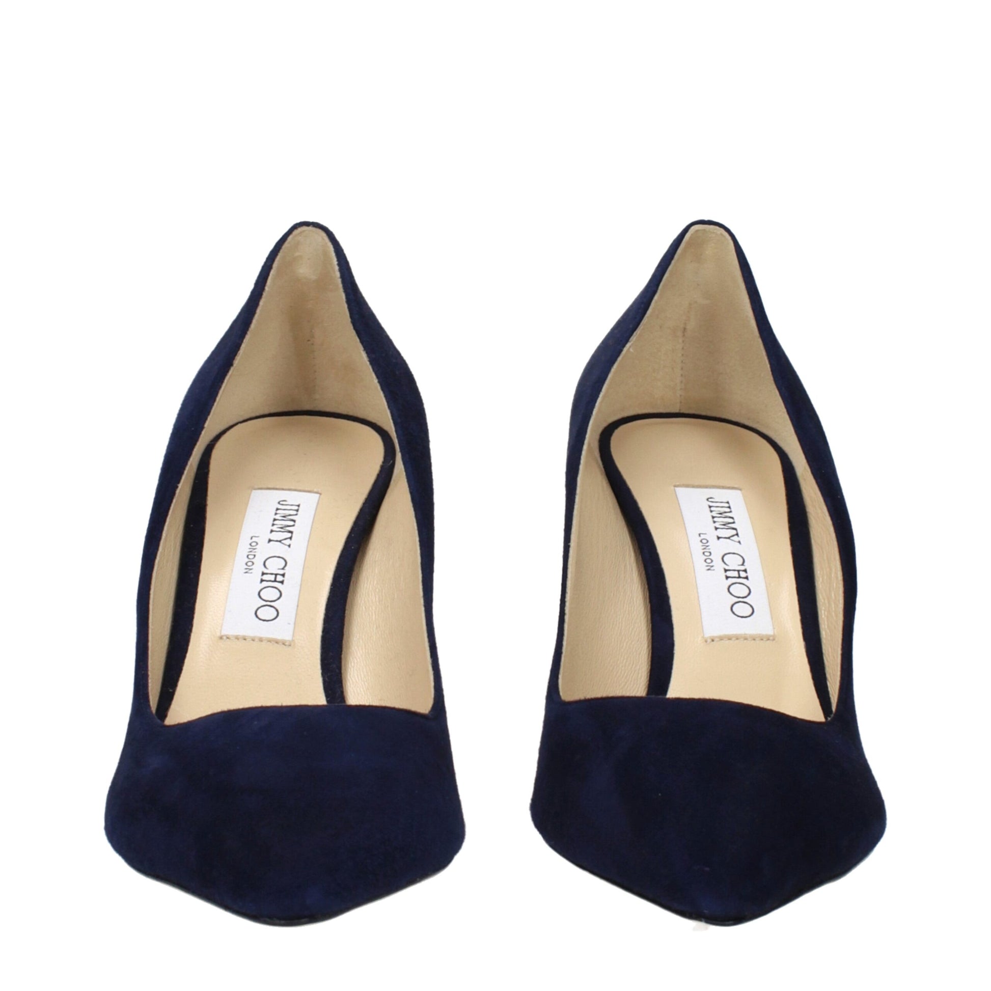 Blue Leather High Heel Pumps