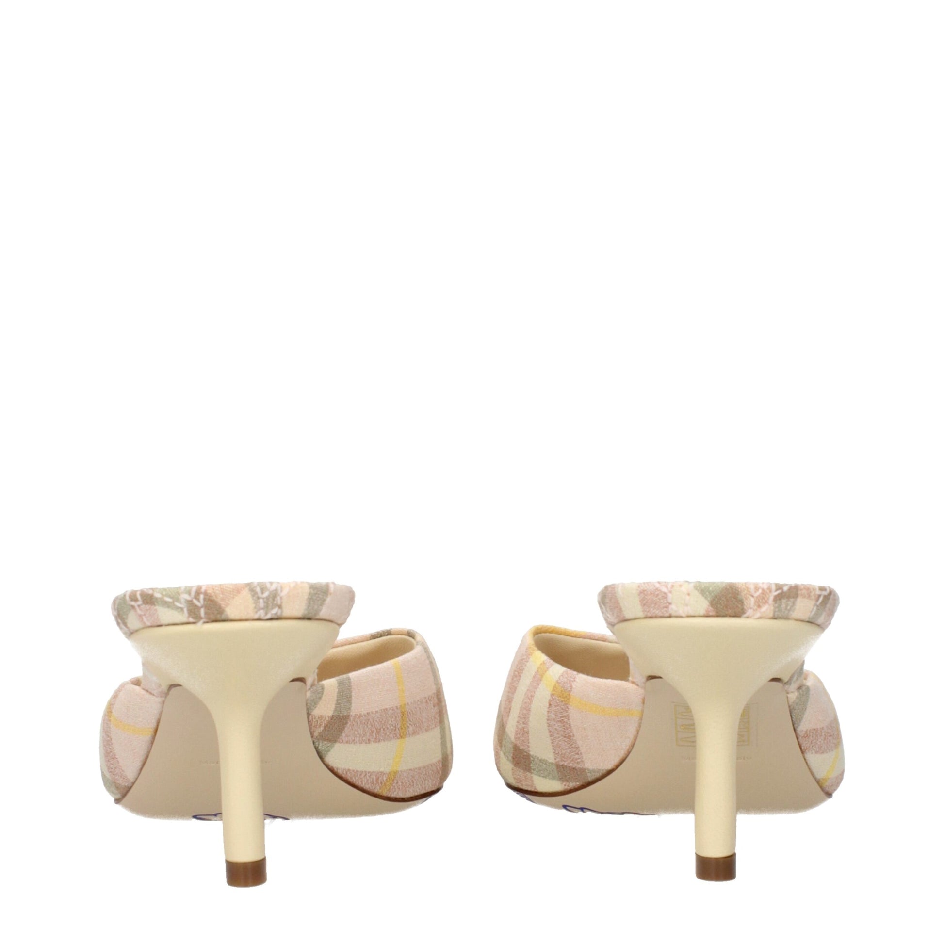 Pink Fabric Stiletto Heel Sandals