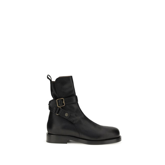 Black Calf Leather Bos Taurus Ankle Boots