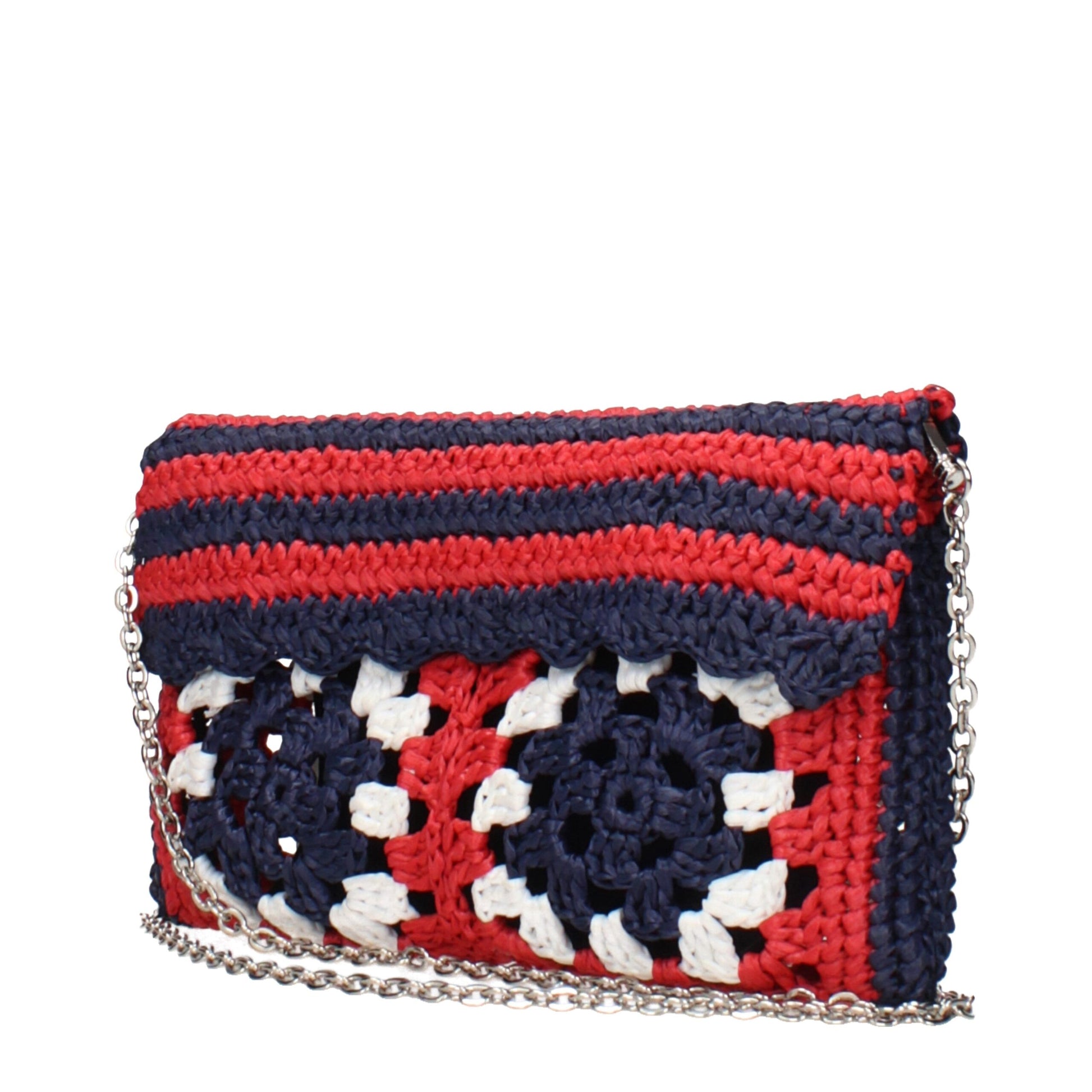Multicolor Raffia Clutch Bag