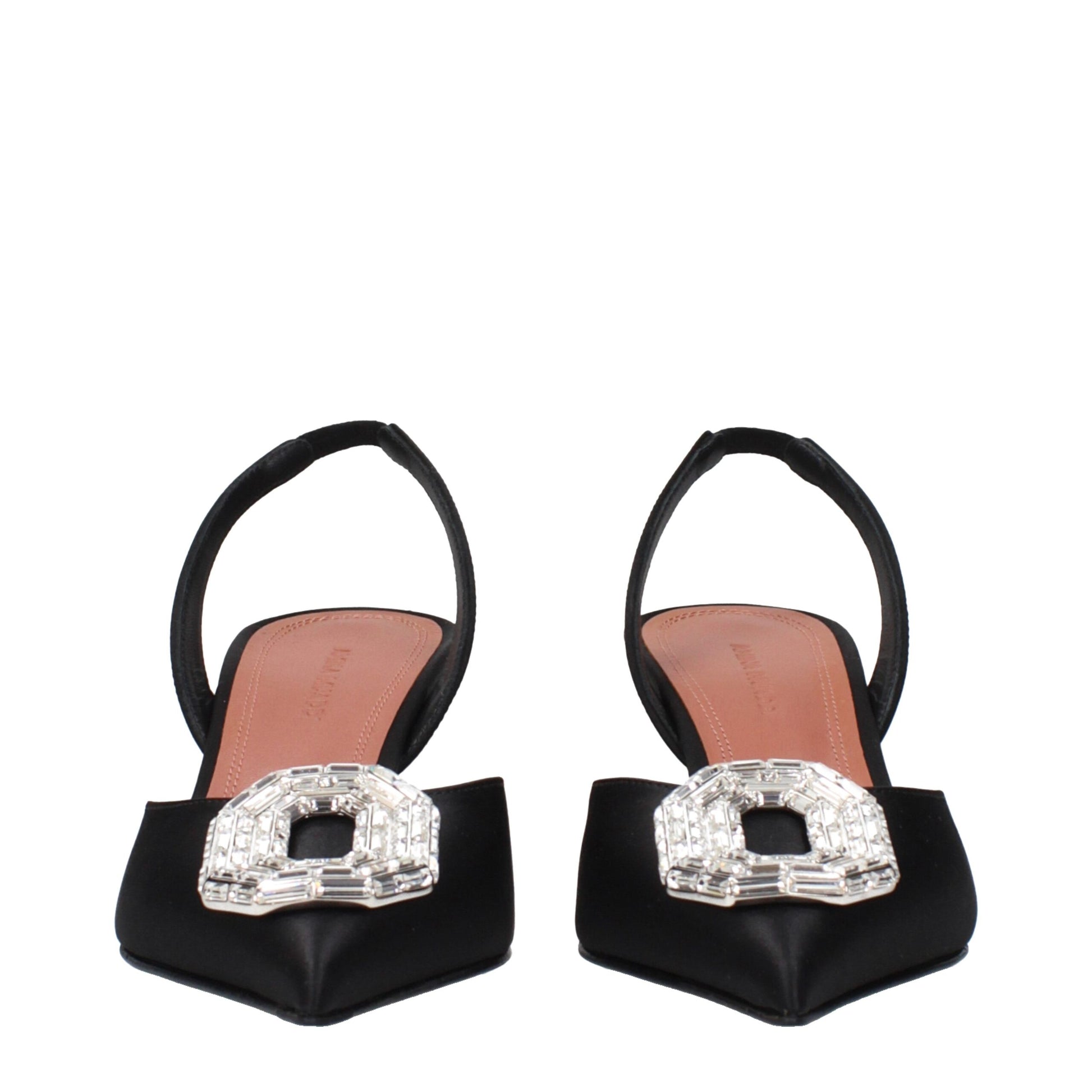 Black Satin Stiletto Heels Sandals