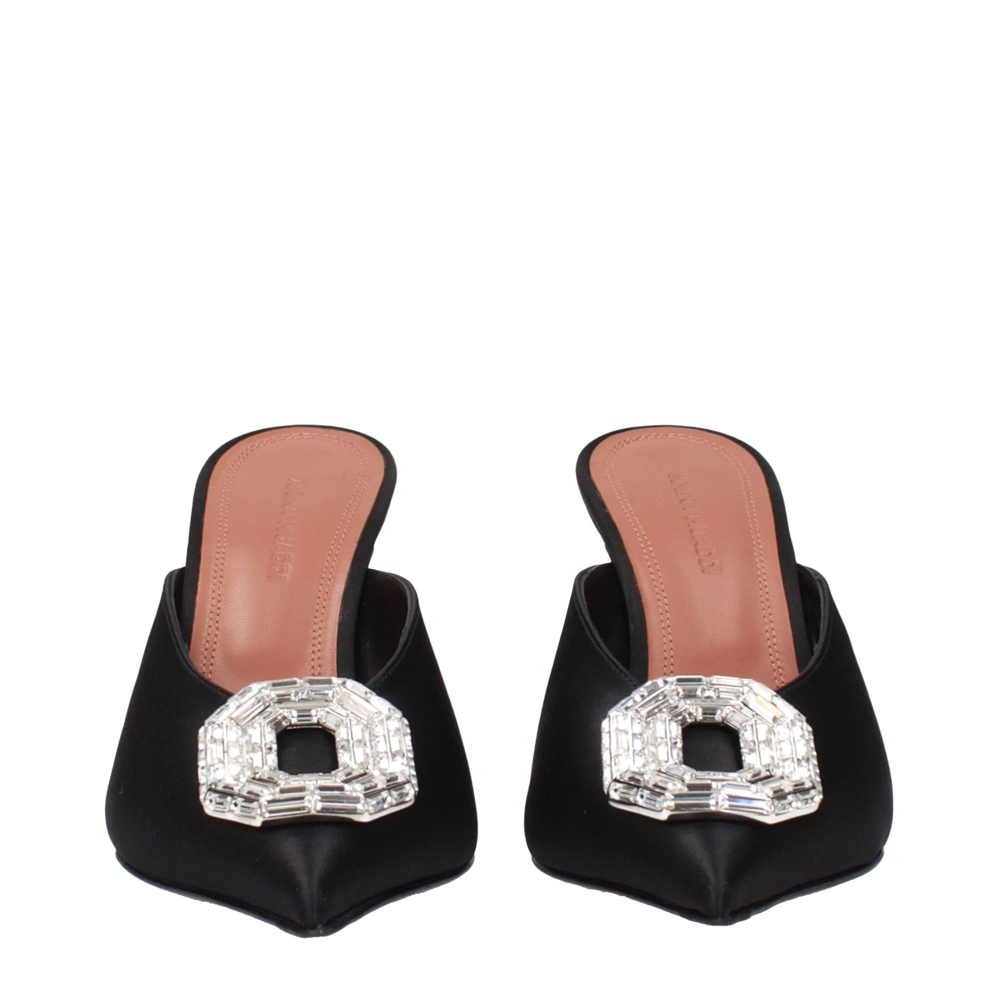 Black Satin High Heel Pumps