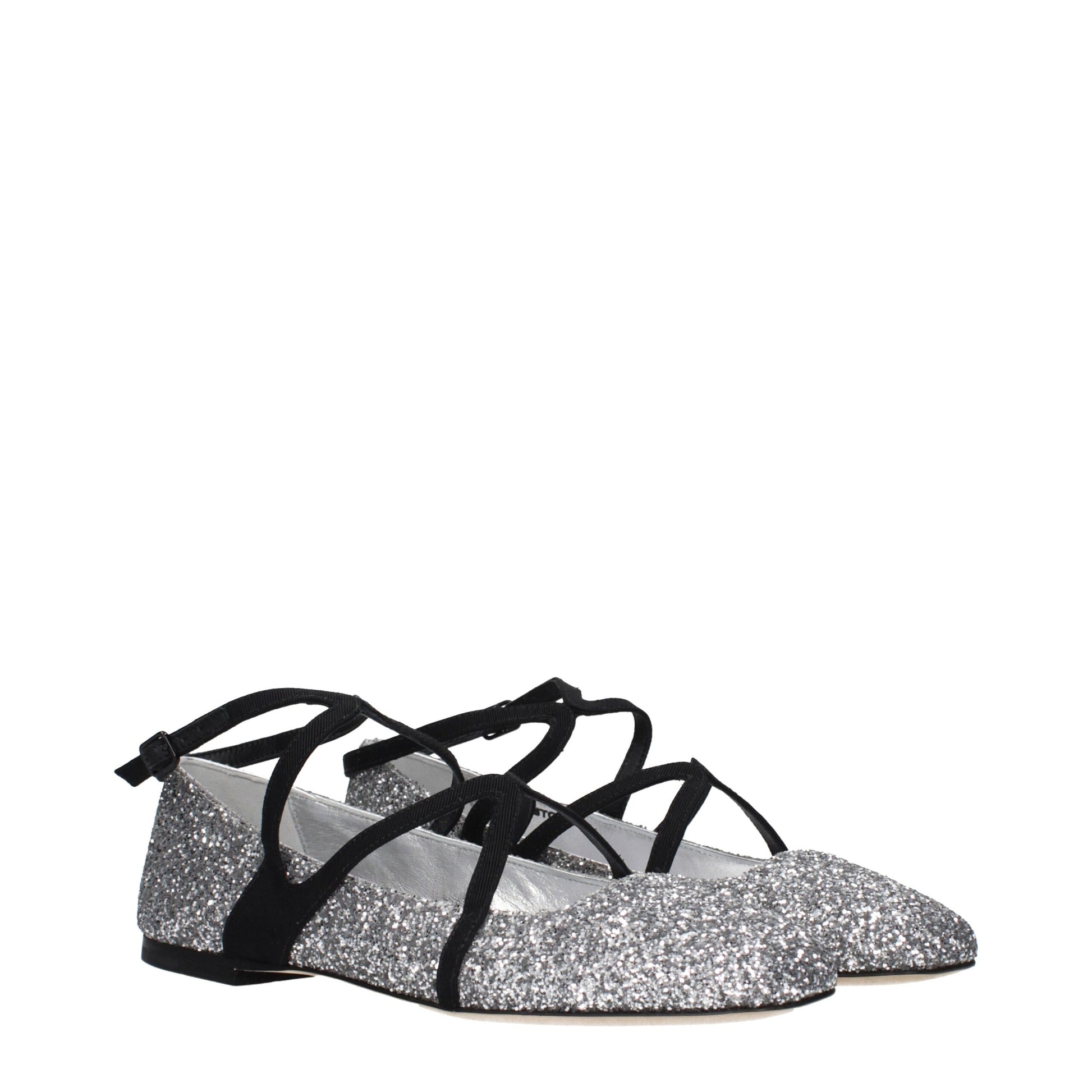 Gray Plastic Ballet Flats