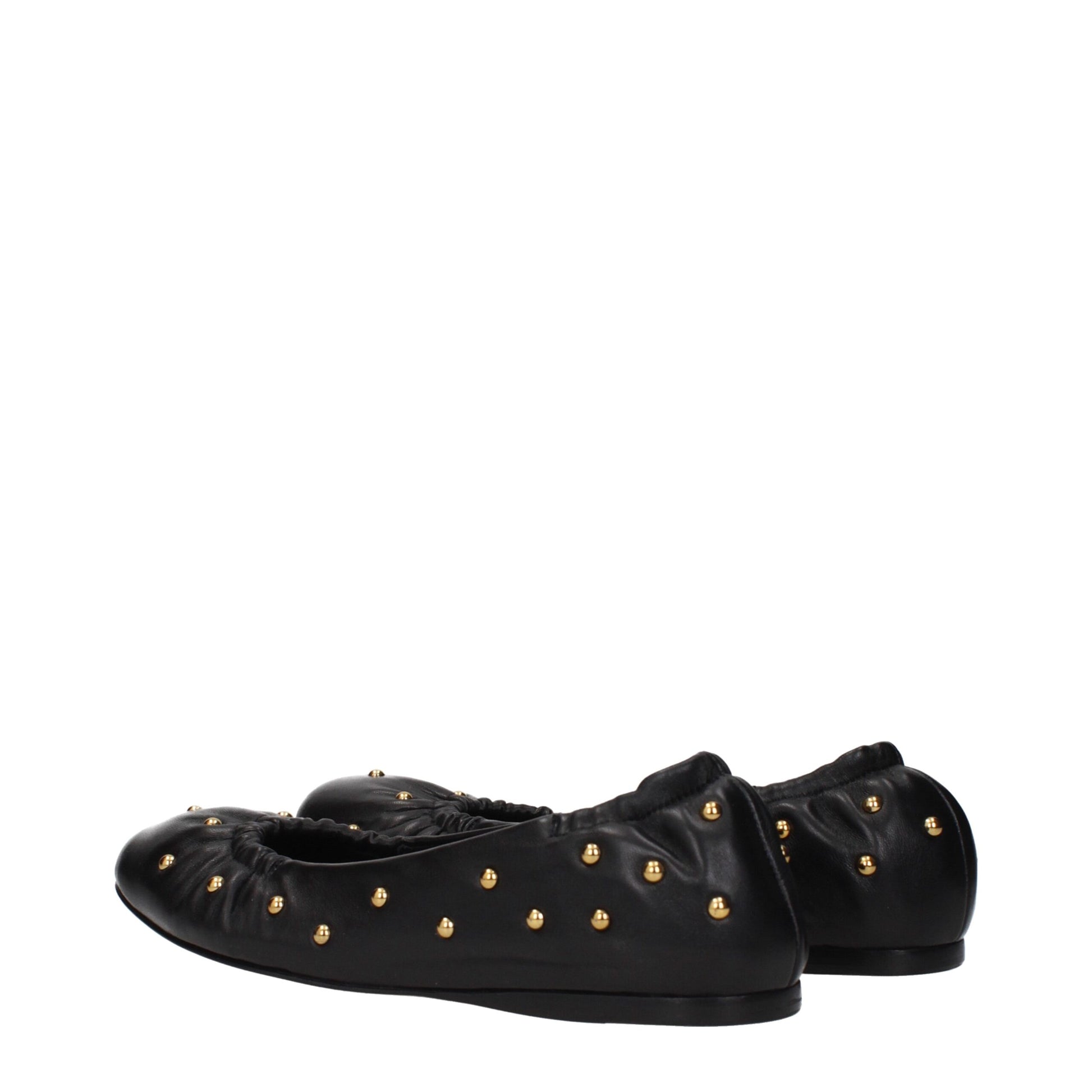 Black Leather Ballet Flats