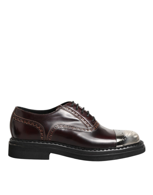 Brown Leather Lace Up Dress Men Oxford Shoes