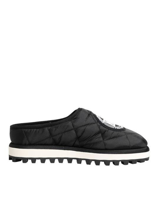 Black Nylon Low Top Slip On Sneaker Shoes