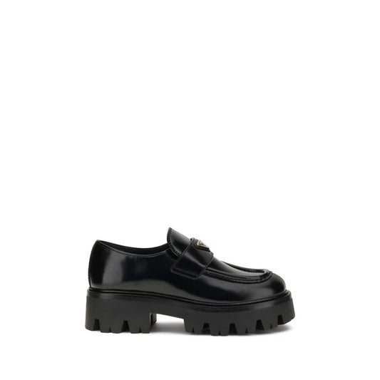 Black Calf Leather Bos Taurus Platform Loafers