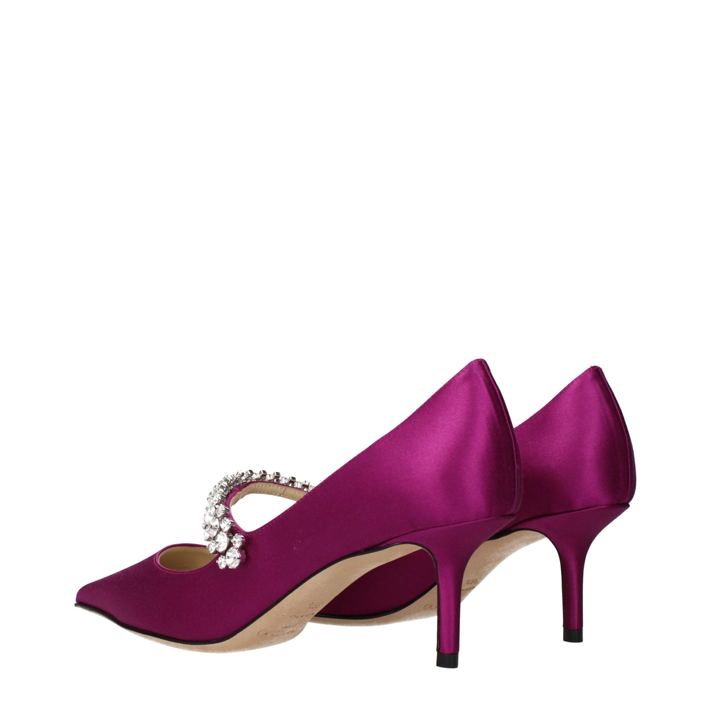 Pink Satin Mid Heel Pumps