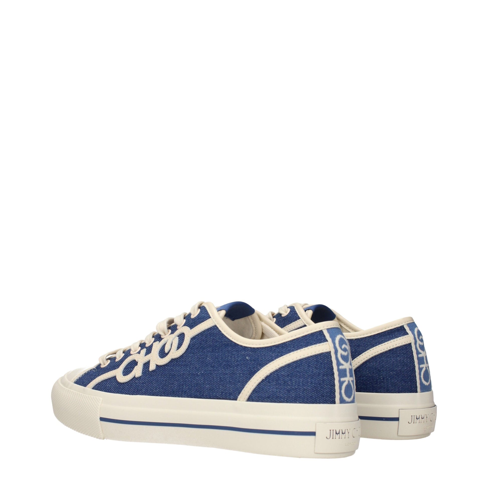 Blue Fabric Low Top Sneakers