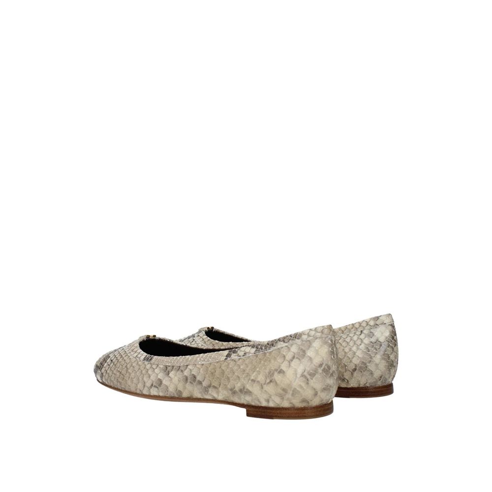 Beige Goatskin Ballet Flats