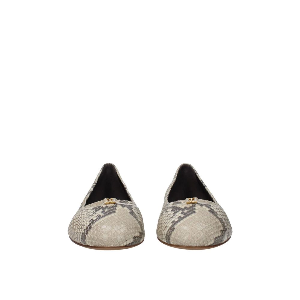 Beige Goatskin Ballet Flats