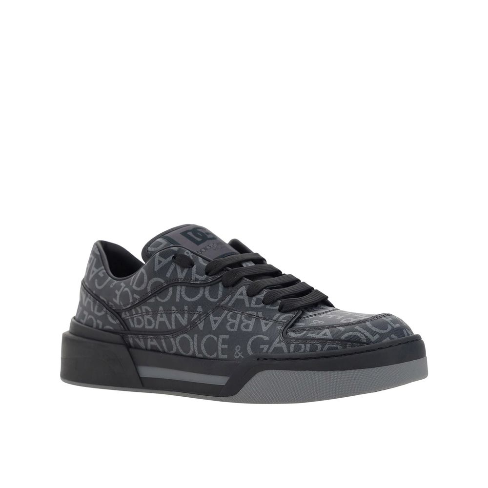 Black Cotton Low Top Sneakers