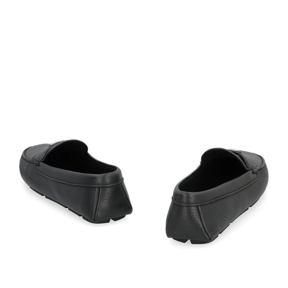 Black Calfskin Slip-On Loafers
