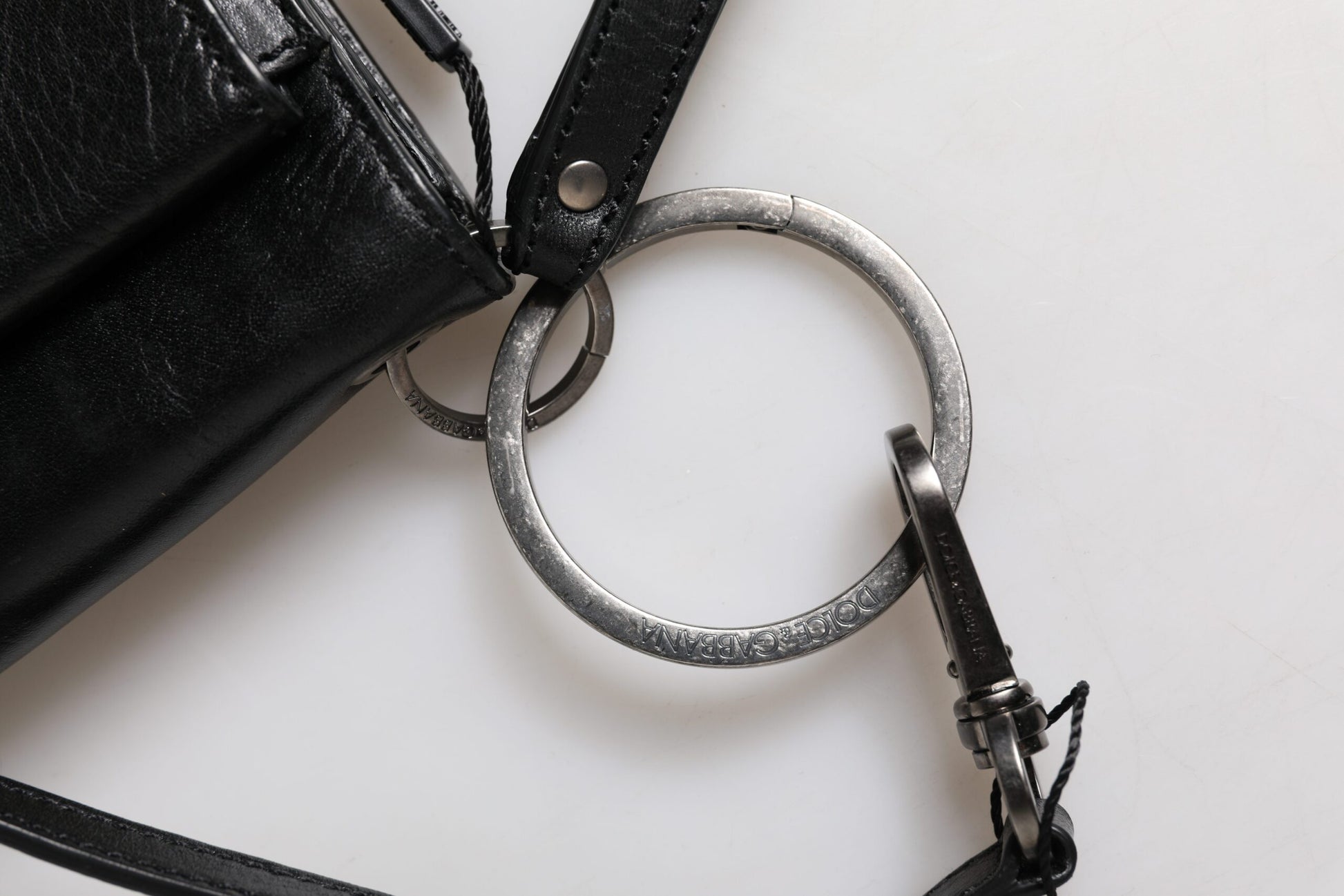 Black Leather Logo Purse Shoulder Crossbody Bag