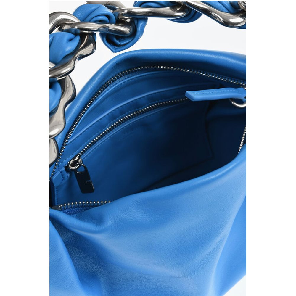Leather Shoulder Bag With Chain