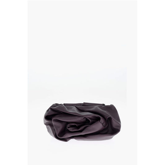 Leather ROSE Clutch with Pleated Detail