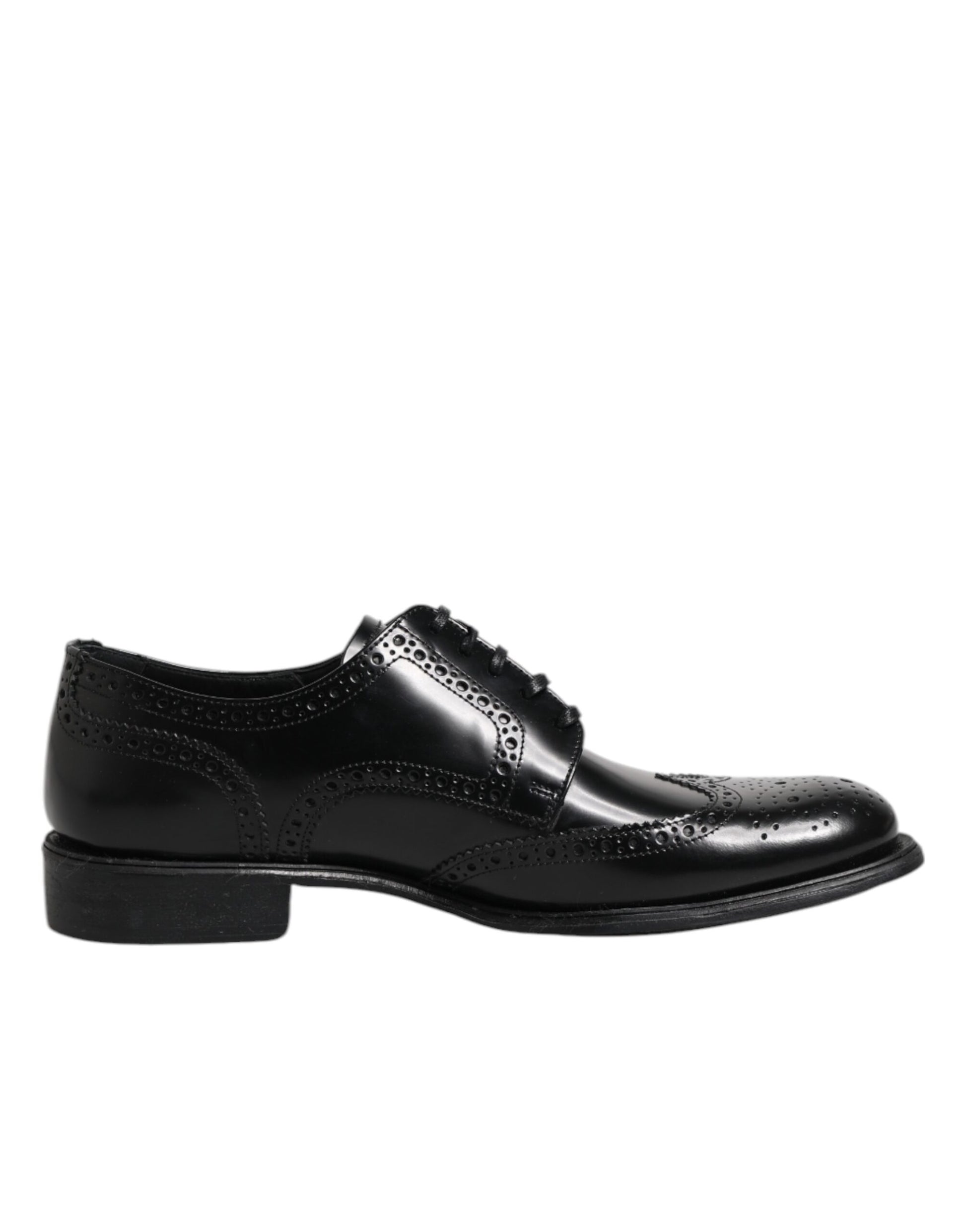 Black Leather Derby Wingtip Formal Shoes