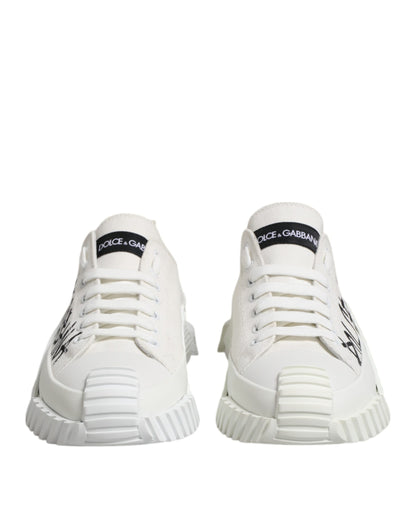 White Cotton NS1 Low Top Sneakers Shoes