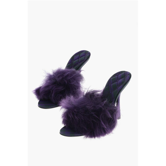 Shearling Sandals with Covered Heel 11cm