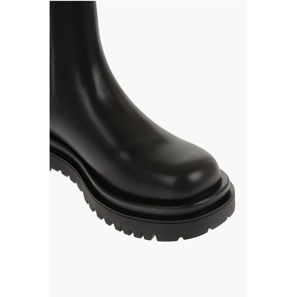 JEANS COUTURE Faux Leather DREW Chelsea Boots with Contrasti