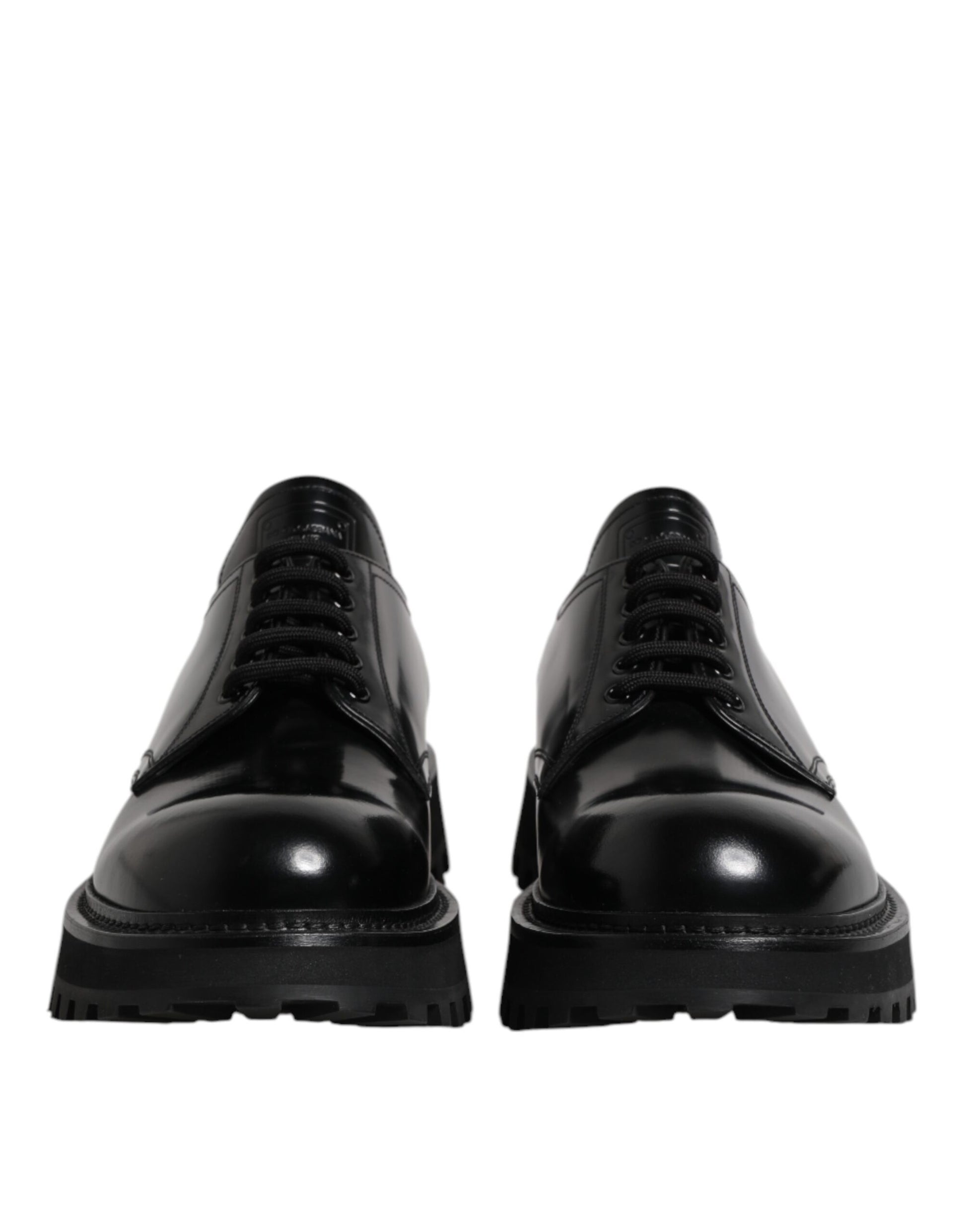 Black Leather Lace Up Derby Men Dress Shoes