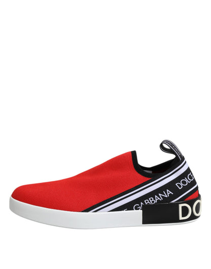 Red Logo Low Top Slip On Men Sneakers Shoes