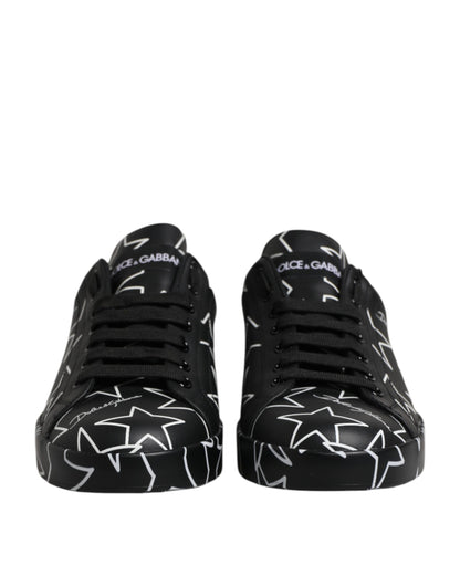 Black White Stars Low Top Men Sneakers Shoes