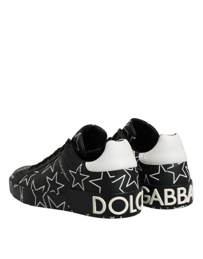 Black White Stars Low Top Men Sneakers Shoes