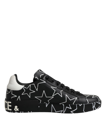 Black White Stars Low Top Men Sneakers Shoes