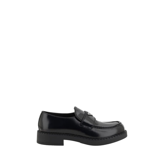 Black Rubber Platform Loafers