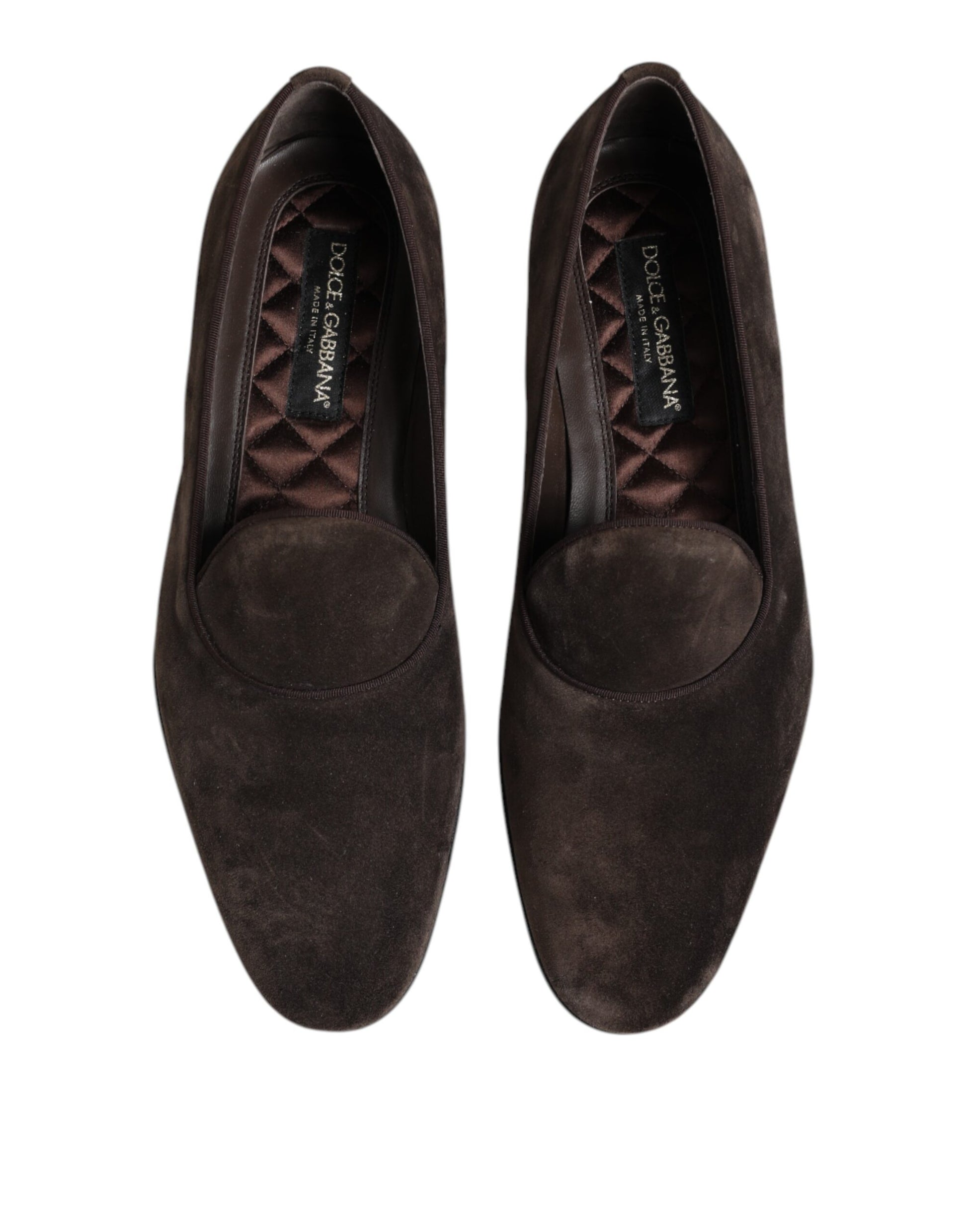 Brown Velvet Leather Slip On Loafers Shoes