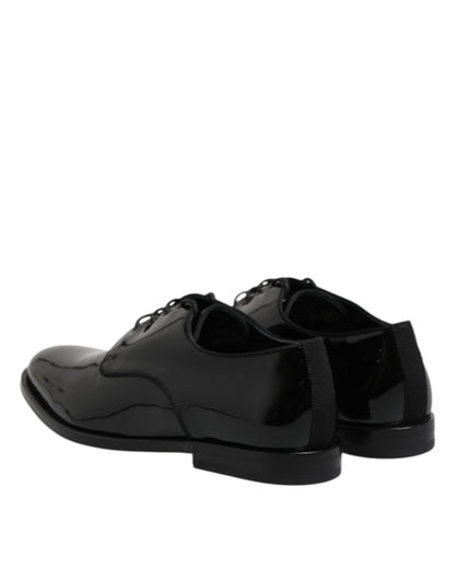 Black Patent Leather Derby Formal Dress Shoes