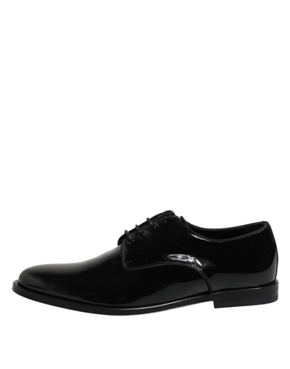 Black Patent Leather Derby Formal Dress Shoes