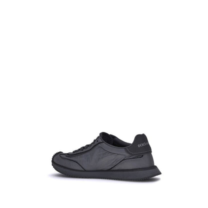 Black Fabric Low Top Sneakers