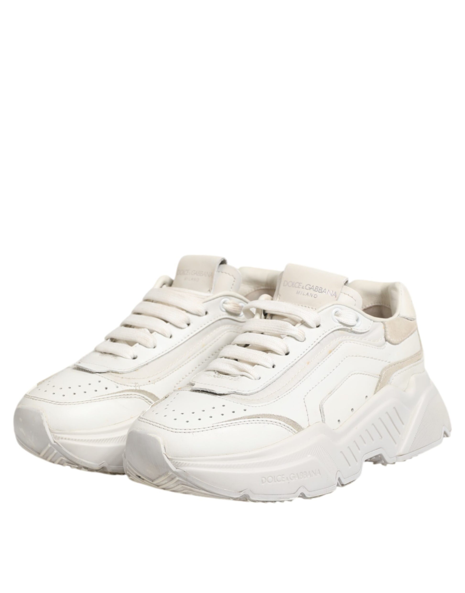 White DAYMASTER Calf Leather Sneakers Shoes