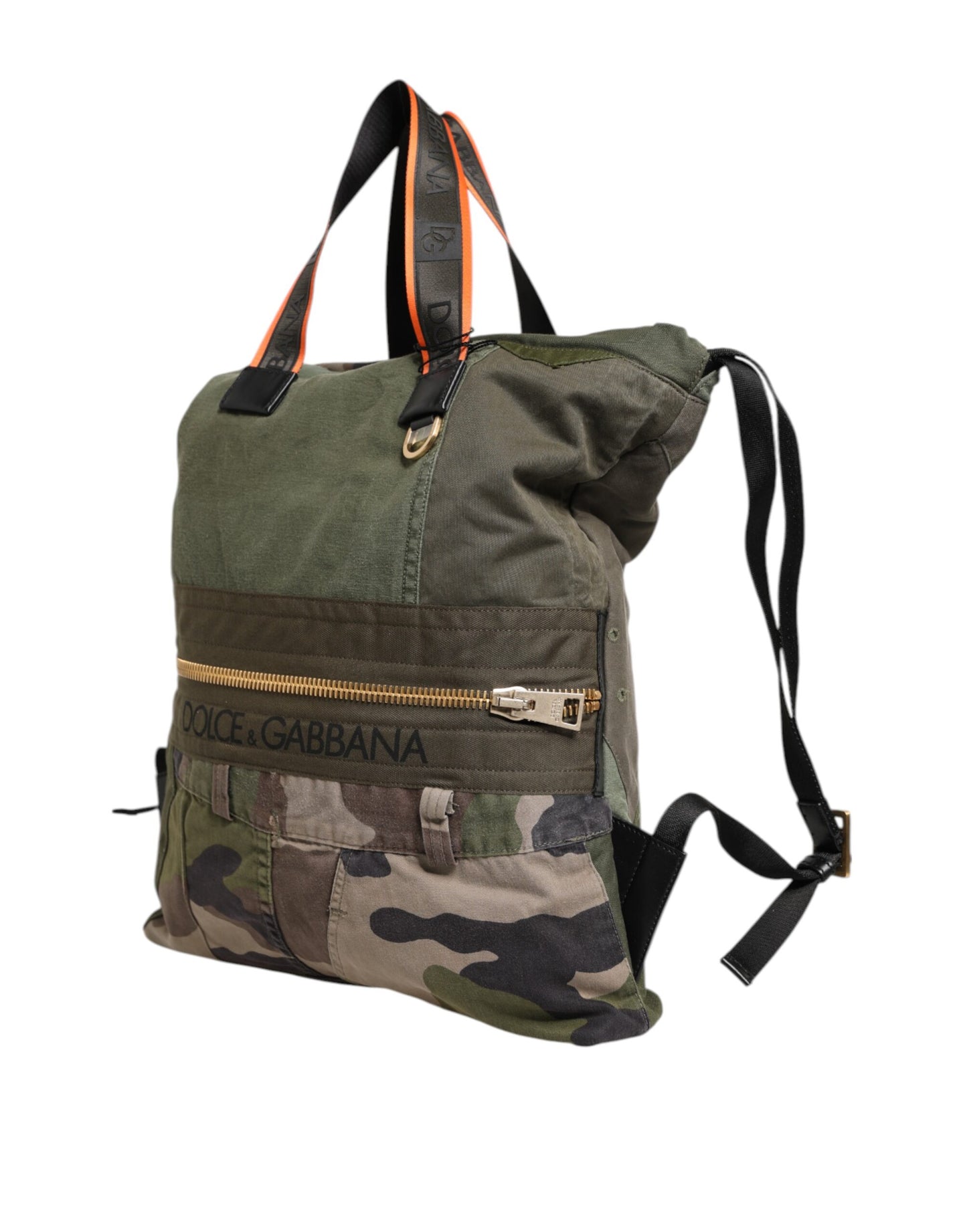 Military Green Patchwork Rucksack Backpack Bag