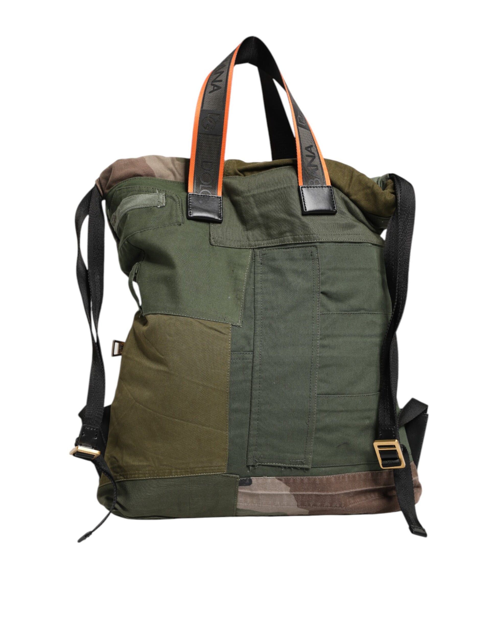 Military Green Patchwork Rucksack Backpack Bag