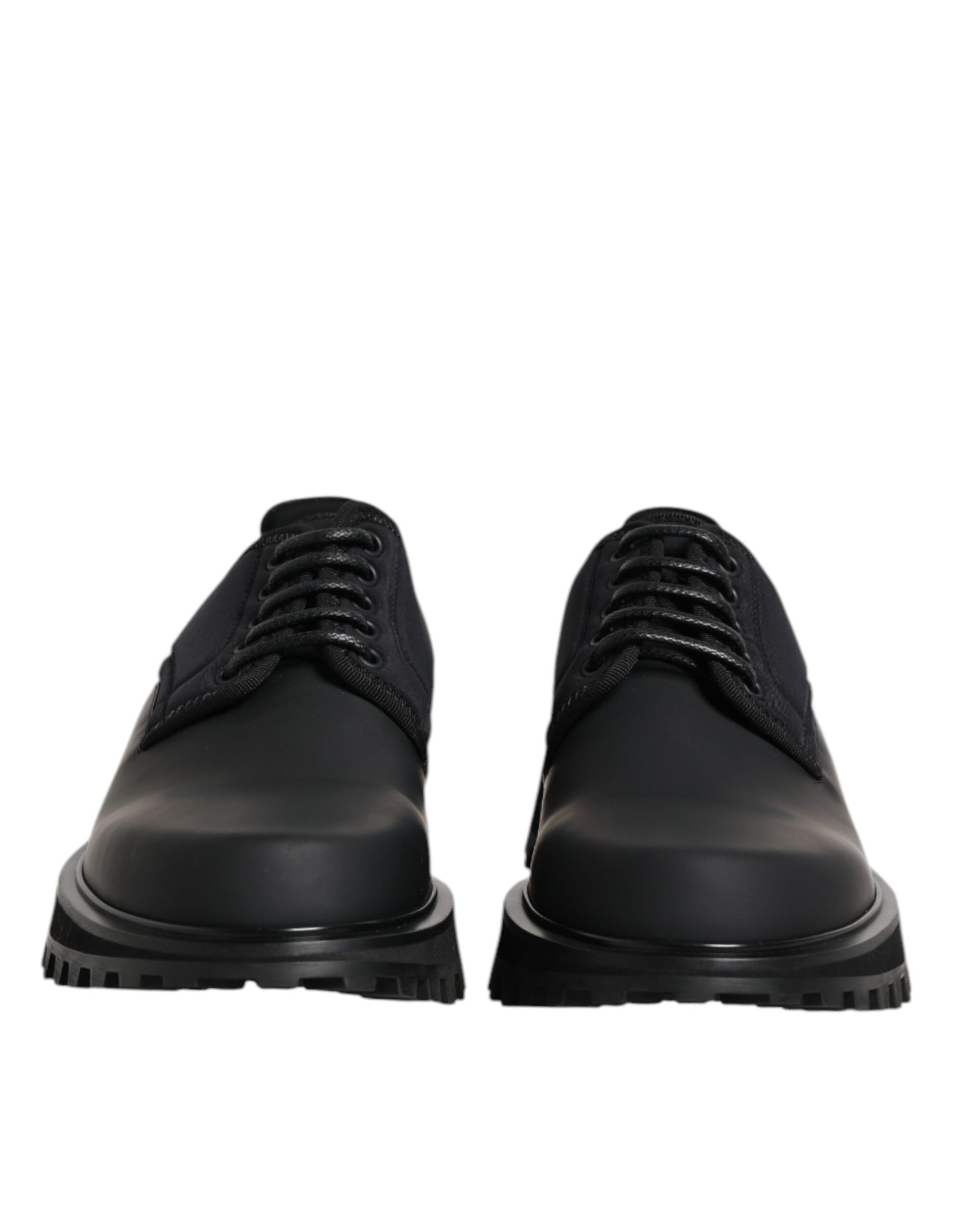 Black Leather Lace Up Trekking Dress Shoes